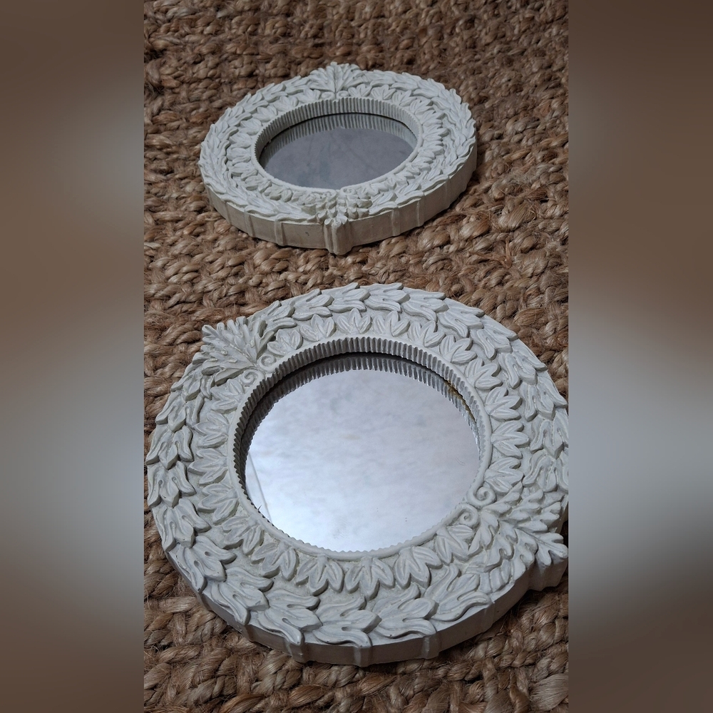 2 round wall mirror contemporary boho farmhouse neutro luxury art accesories
